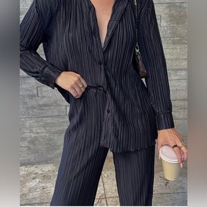 BNWOT Plisse Set - Top & Pants